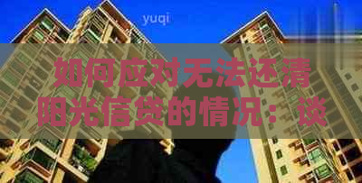 如何应对无法还清阳光信贷的情况：谈判策略与解决方案全解析