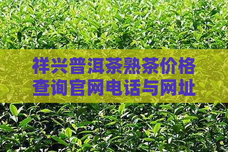 祥兴普洱茶熟茶价格查询官网电话与网址，了解祥兴普洱茶熟茶品质