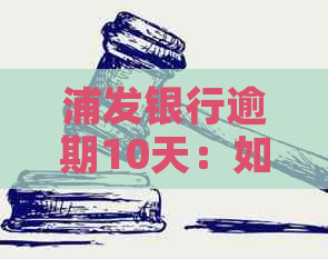 浦发银行逾期10天：如何应对还款困境，无法还款怎么办？