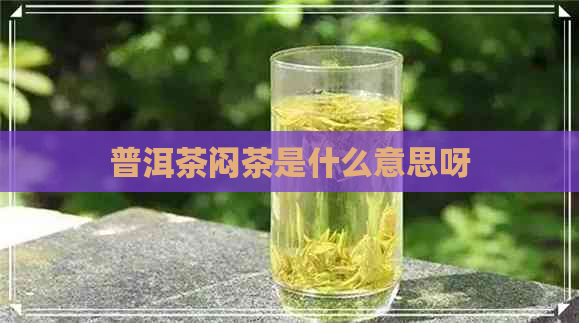 普洱茶闷茶是什么意思呀