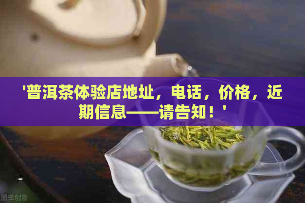 '普洱茶体验店地址，电话，价格，近期信息——请告知！'