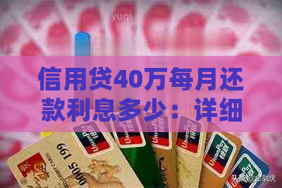 信用贷40万每月还款利息多少：详细计算与分析