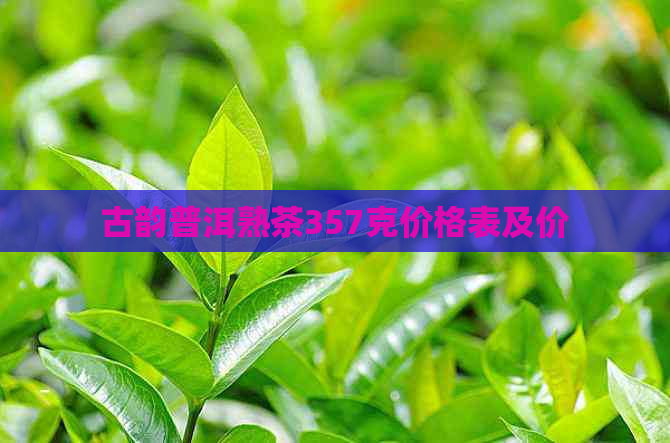 古韵普洱熟茶357克价格表及价