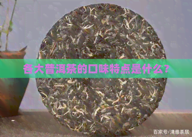 各大普洱茶的口味特点是什么？