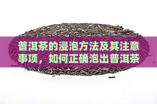 普洱茶的浸泡方法及其注意事项，如何正确泡出普洱茶的美味？