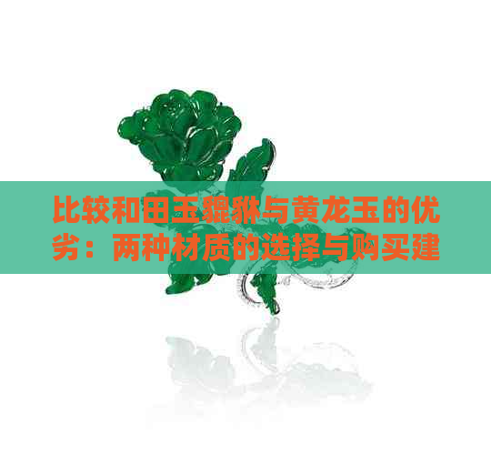 比较和田玉貔貅与黄龙玉的优劣：两种材质的选择与购买建议