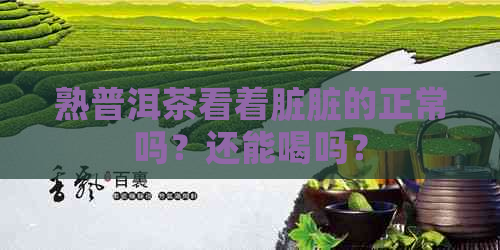 熟普洱茶看着脏脏的正常吗？还能喝吗？