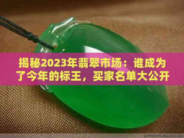 揭秘2023年翡翠市场：谁成为了今年的标王，买家名单大公开！