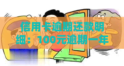 信用卡逾期还款明细：100元逾期一年的费用和利息计算