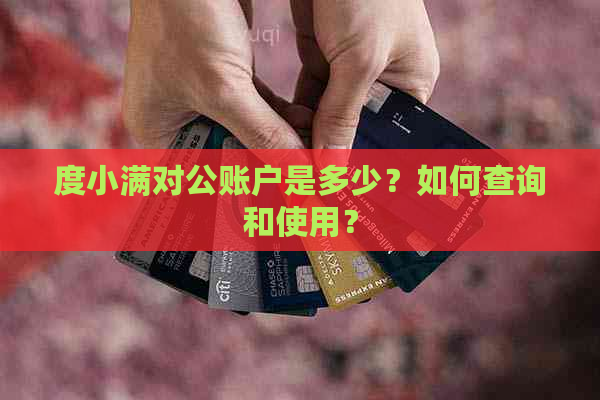 度小满对公账户是多少？如何查询和使用？