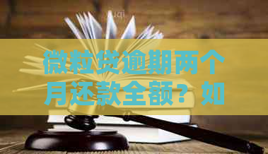 微立贷逾期两个月还款全额？如何应对和解决逾期问题！