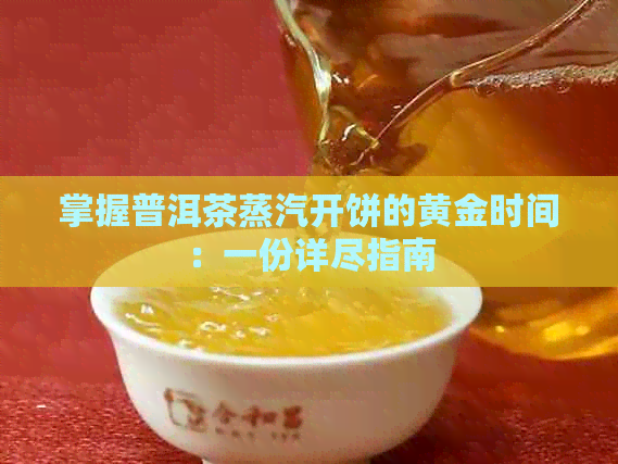 掌握普洱茶蒸汽开饼的黄金时间：一份详尽指南