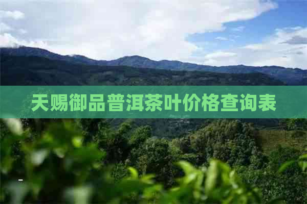 天赐御品普洱茶叶价格查询表