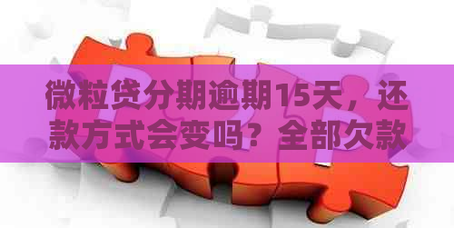 微立贷分期逾期15天，还款方式会变吗？全部欠款必须一次性还清吗？