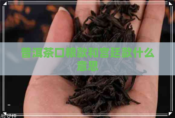 普洱茶口粮款和宫廷款什么意思