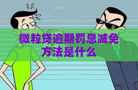 微立贷逾期罚息减免方法是什么