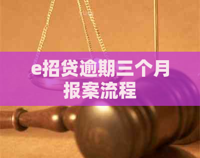 e招贷逾期三个月报案流程