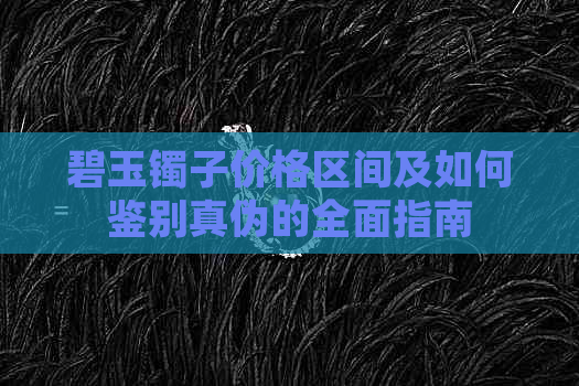 碧玉镯子价格区间及如何鉴别真伪的全面指南