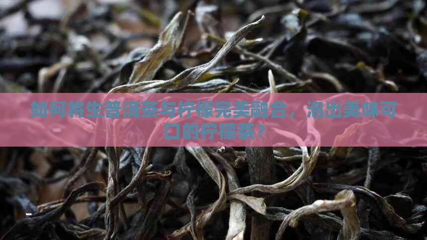 如何将生普洱茶与柠檬完美融合，泡出美味可口的柠檬茶？