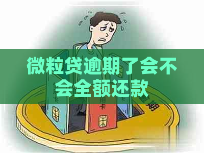 微粒贷逾期了会不会全额还款