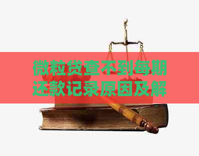 微粒贷查不到每期还款记录原因及解决方法