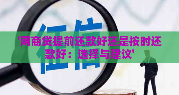 '网商贷提前还款好还是按时还款好：选择与建议'