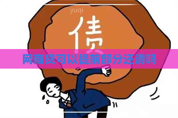 网商贷可以提前部分还清吗