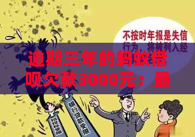 逾期三年的蚂蚁借呗欠款3000元：最需要支付的金额是多少？