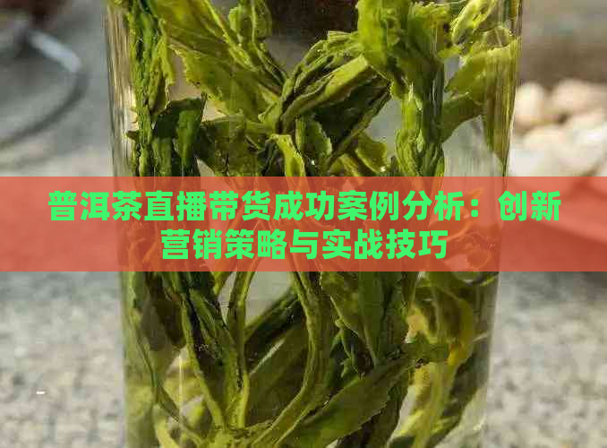 普洱茶直播带货成功案例分析：创新营销策略与实战技巧