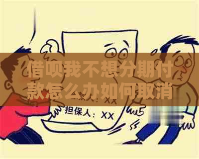 借呗我不想分期付款怎么办如何取消或调整分期付款方式？