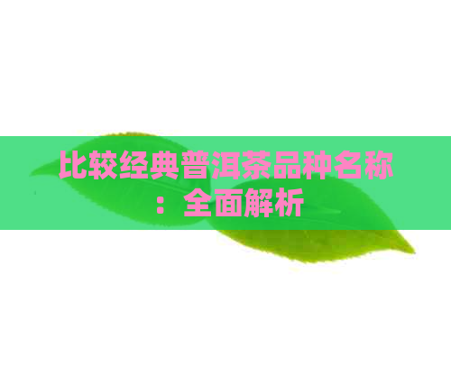 比较经典普洱茶品种名称：全面解析