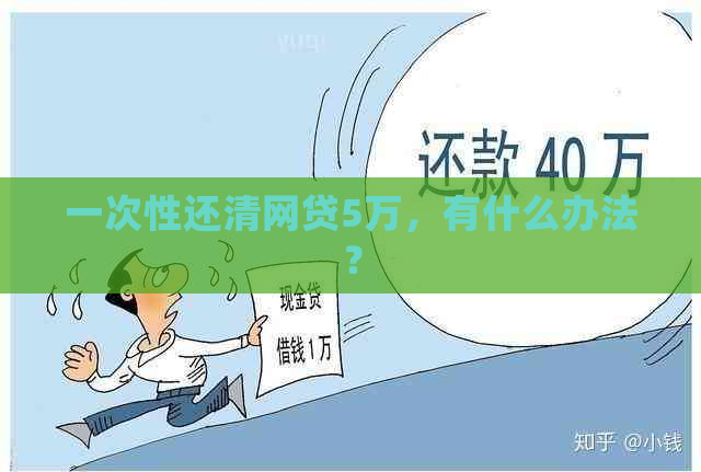 一次性还清网贷5万，有什么办法？