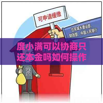 度小满可以协商只还本金吗如何操作及期还款和申请流程详解