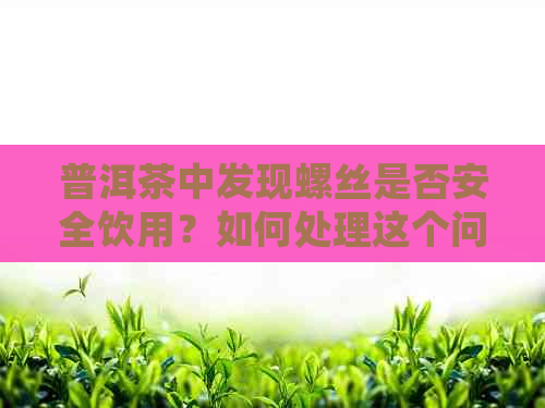 普洱茶中发现螺丝是否安全饮用？如何处理这个问题？