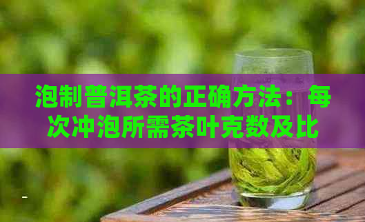 泡制普洱茶的正确方法：每次冲泡所需茶叶克数及比例