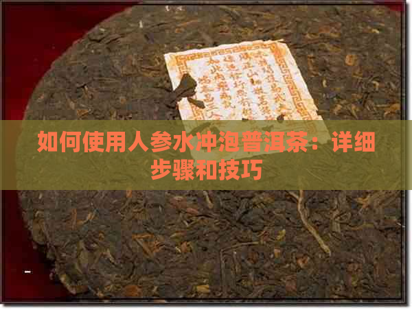 如何使用人参水冲泡普洱茶：详细步骤和技巧