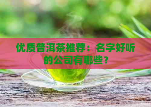 优质普洱茶推荐：名字好听的公司有哪些？