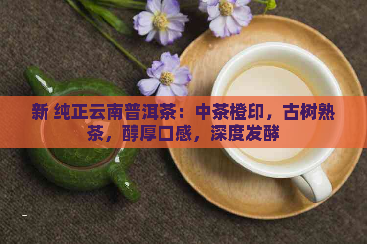 新 纯正云南普洱茶：中茶橙印，古树熟茶，醇厚口感，深度发酵