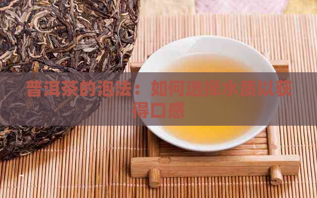 普洱茶的泡法：如何选择水质以获得口感