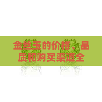 金丝玉的价格、品质和购买渠道全面解析