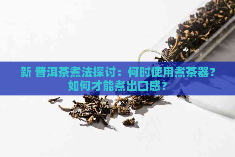 新 普洱茶煮法探讨：何时使用煮茶器？如何才能煮出口感？