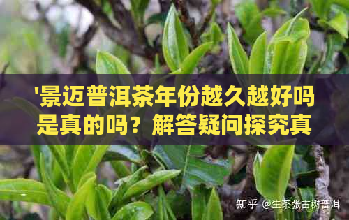 '景迈普洱茶年份越久越好吗是真的吗？解答疑问探究真相'