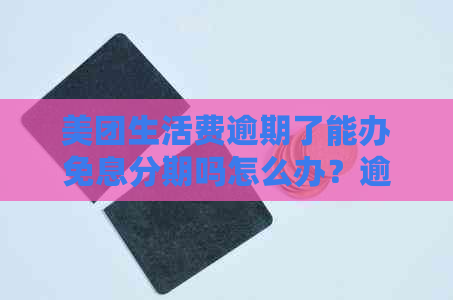 美团生活费逾期了能办免息分期吗怎么办？逾期后剩余款项如何分期处理？