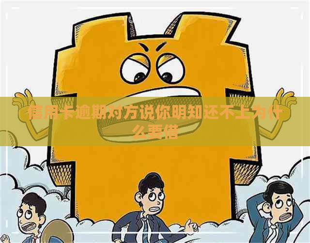 信用卡逾期对方说你明知还不上为什么要借