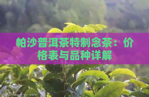 帕沙普洱茶特制念茶：价格表与品种详解