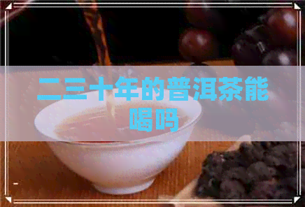 二三十年的普洱茶能喝吗