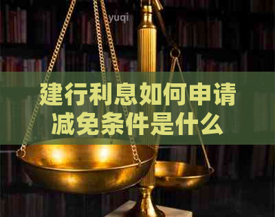 建行利息如何申请减免条件是什么