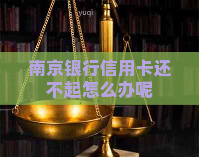 南京银行信用卡还不起怎么办呢