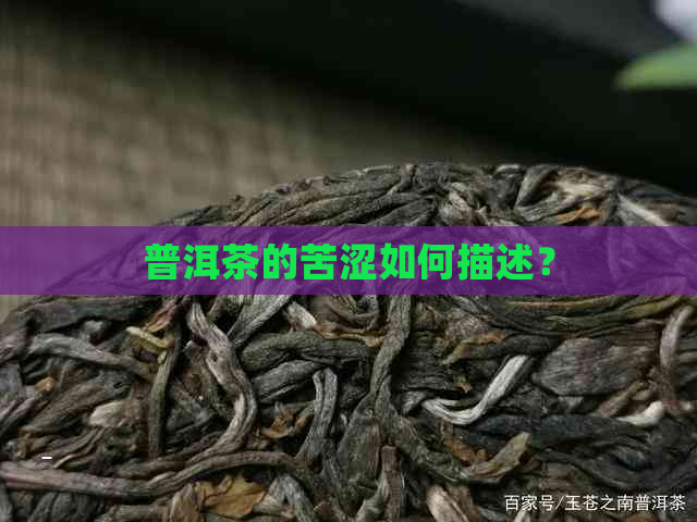 普洱茶的苦涩如何描述？