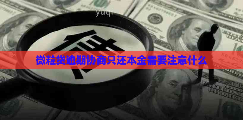 微立贷逾期协商只还本金需要注意什么